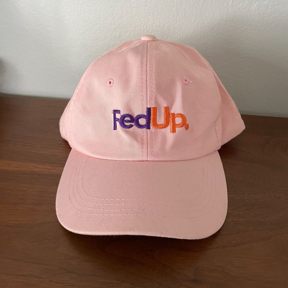 Y2K Hat - FedUp Baseball Hat FedEx Logo Light Pink Cap